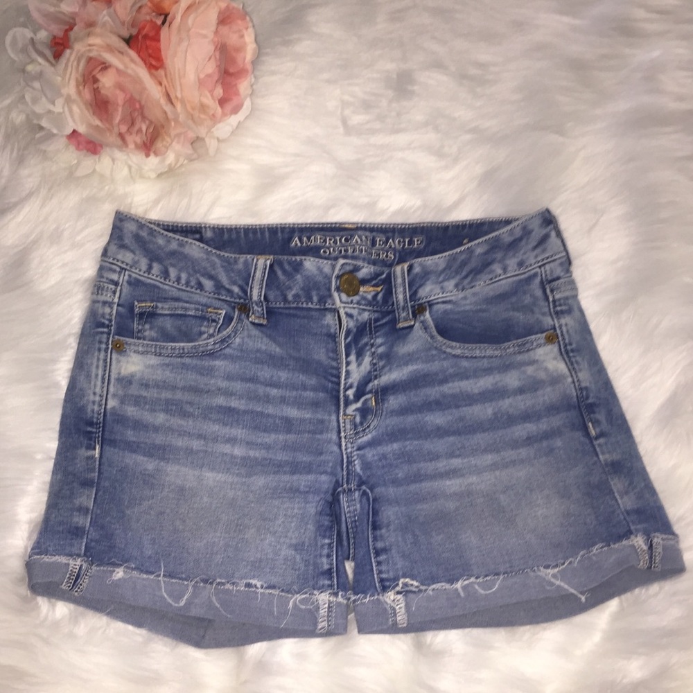8 - American Eagle - Distressed Jean Shorts